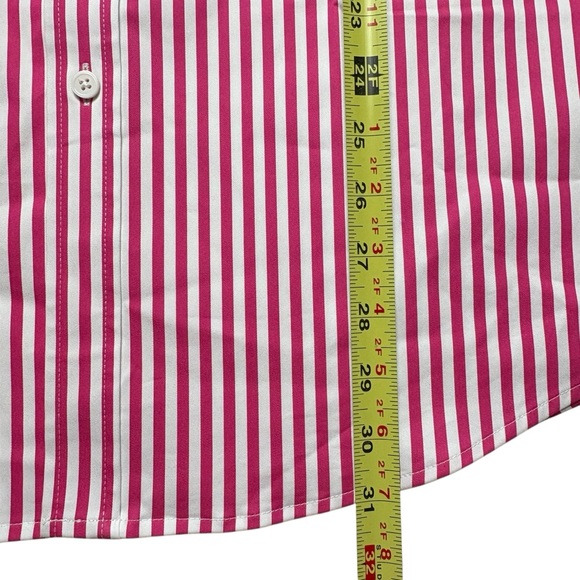 G/Fore Long Sleeve Button Down Dress Shirt Mens L Pink White Striped MSRP $185 - Picture 7 of 9